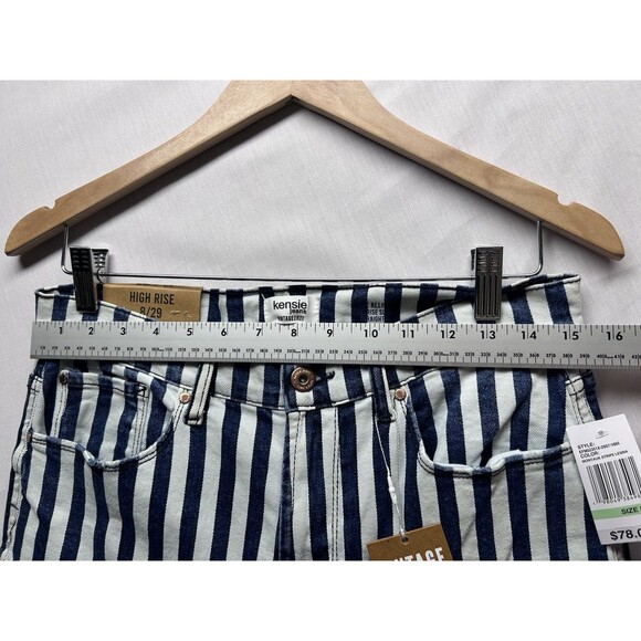Kensie Vintage Luxe The Allie High Rise Slim Jeans Raw Hem Pinstripe Women’s 8 - Picture 6 of 10